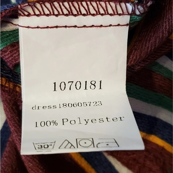 SHEIN Women's Off Shoulder Tie Sleeve Striped Oversized Blouse Size Large Maroon - Picture 11 of 14